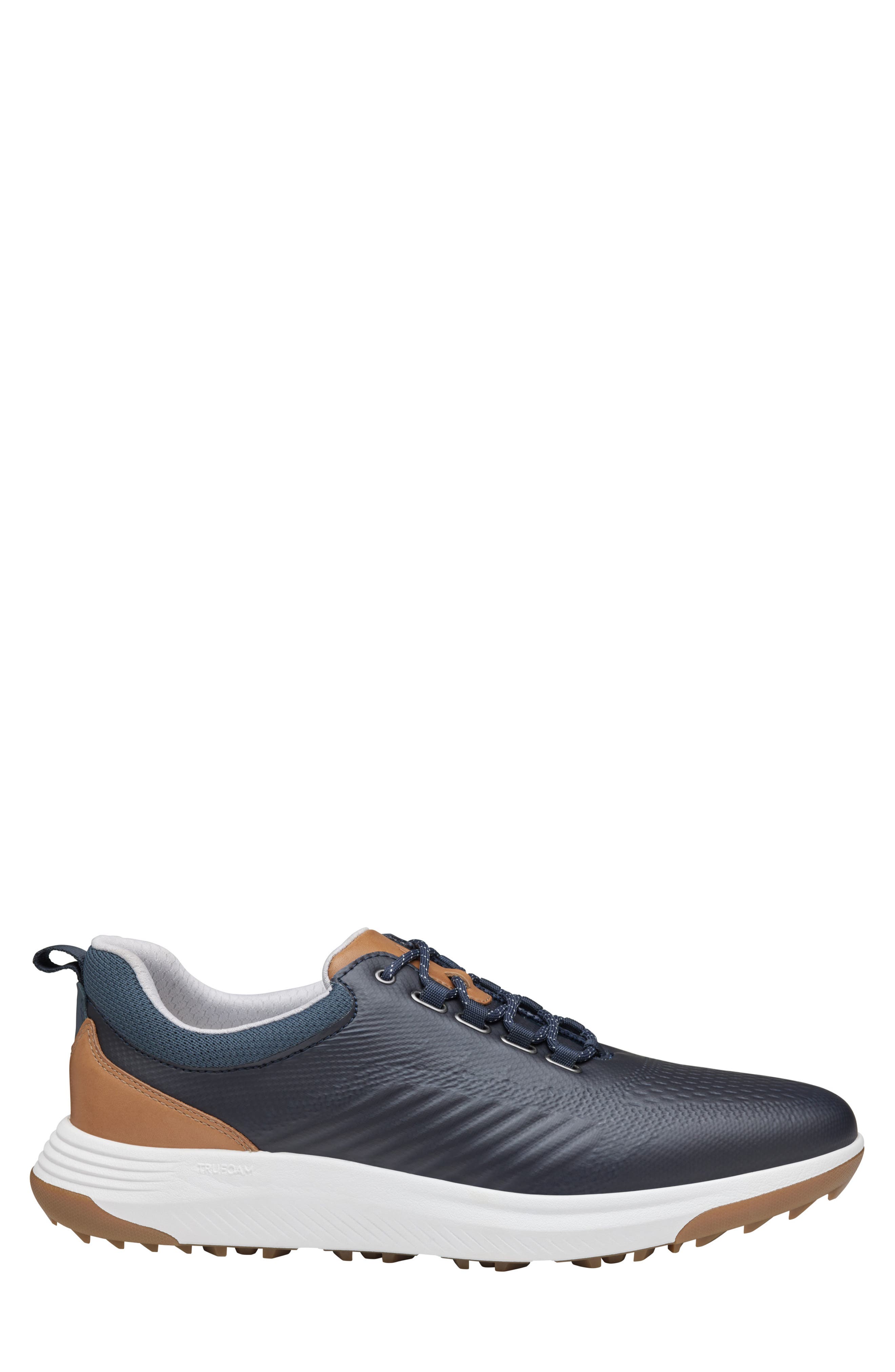 Johnston & Murphy Amherst GL1 Sport Hybrid Waterproof Golf Sneaker, Alternate, color, Navy Coated Knit
