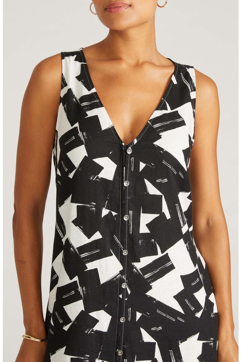 Islet Linen Blend Maxi Dress, Alternate, color, IPANEMA PRINT IN BLACK
