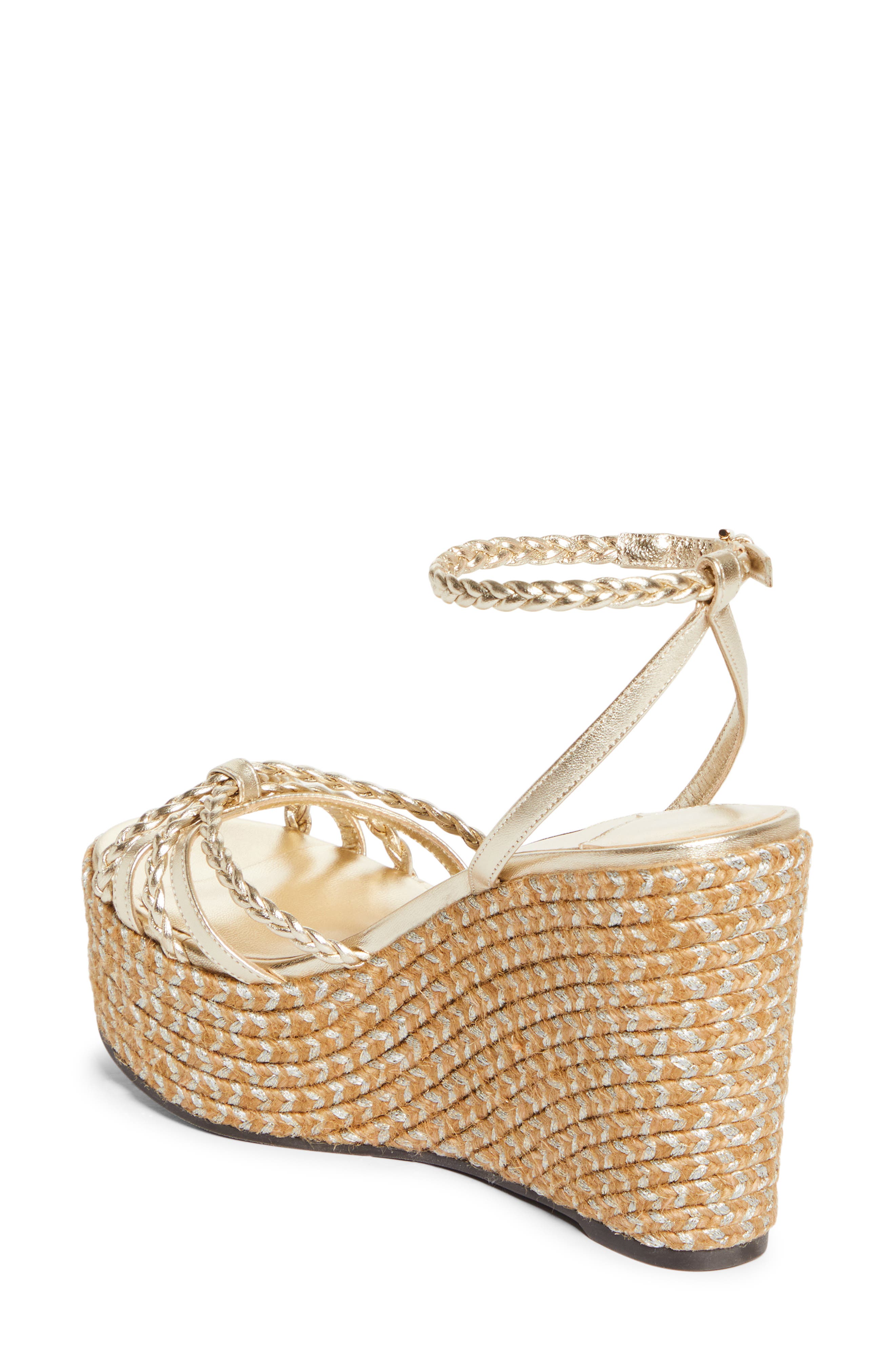 Jimmy Choo Dree Platform Espadrille Sandal, Alternate, color, Soft Gold Mix