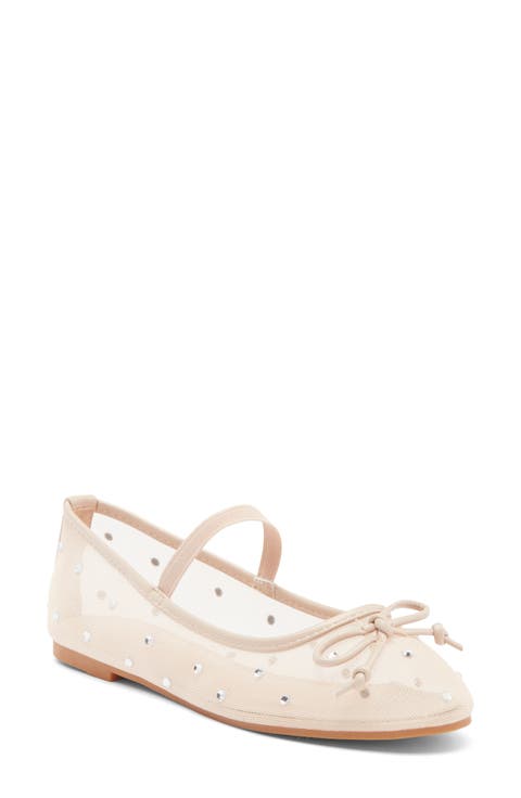 Rosario Rhinestone Mesh Mary Jane Flat (Women)