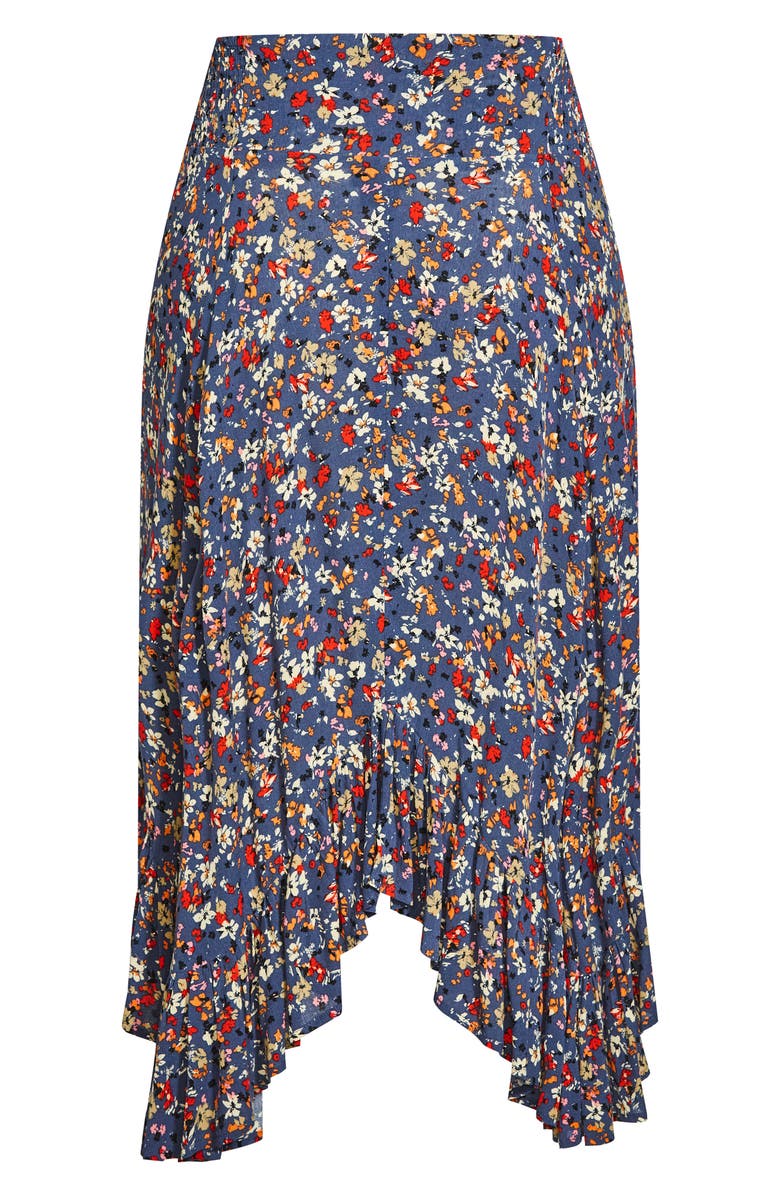 City Chic Floral Ruffle Skirt, Alternate, color, 