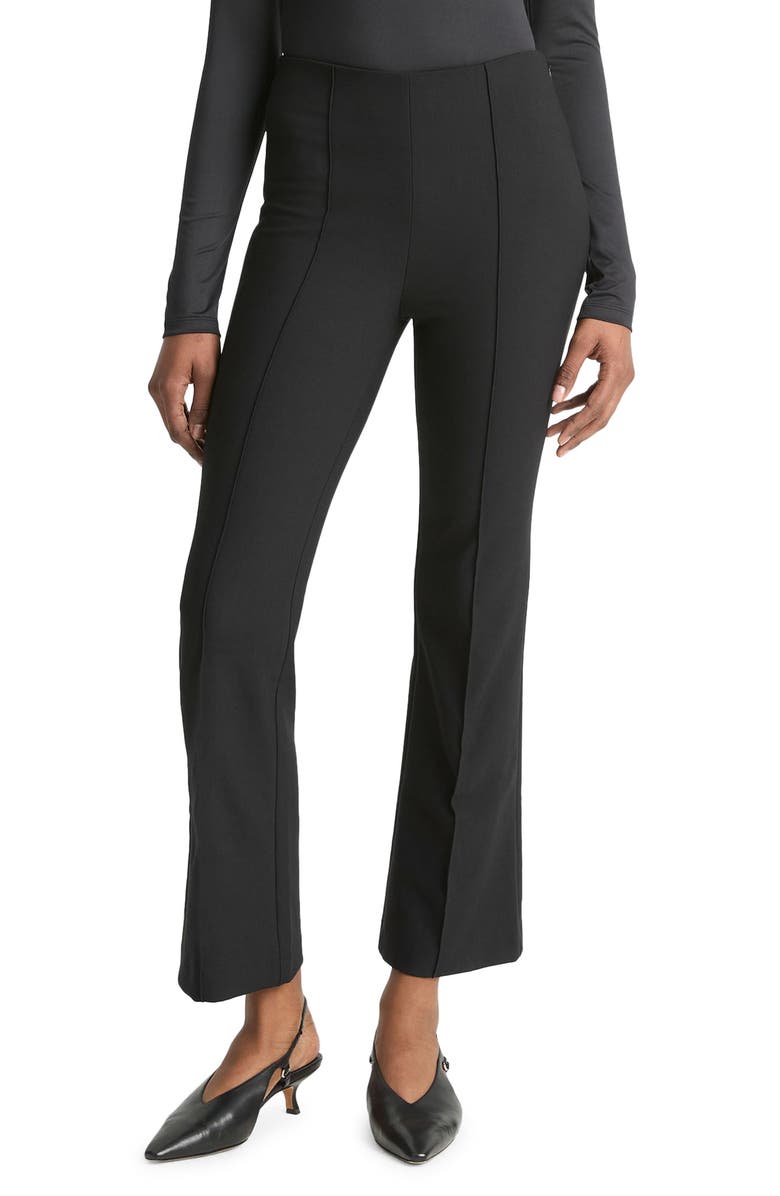 Vince Pintuck Pleat Crop Flare Pants, Main, color, Black