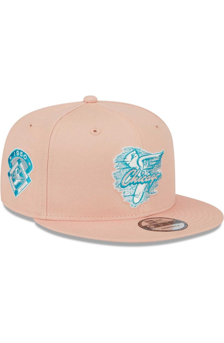 New Era Men's New Era Pink Chicago White Sox  Sky Aqua Undervisor 9FIFTY Snapback Hat, Main, color, 