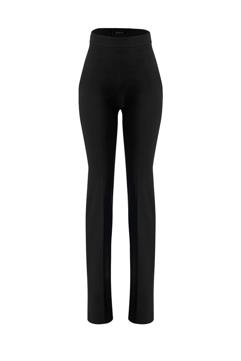 Straight Plain Trousers, Alternate, color, Black