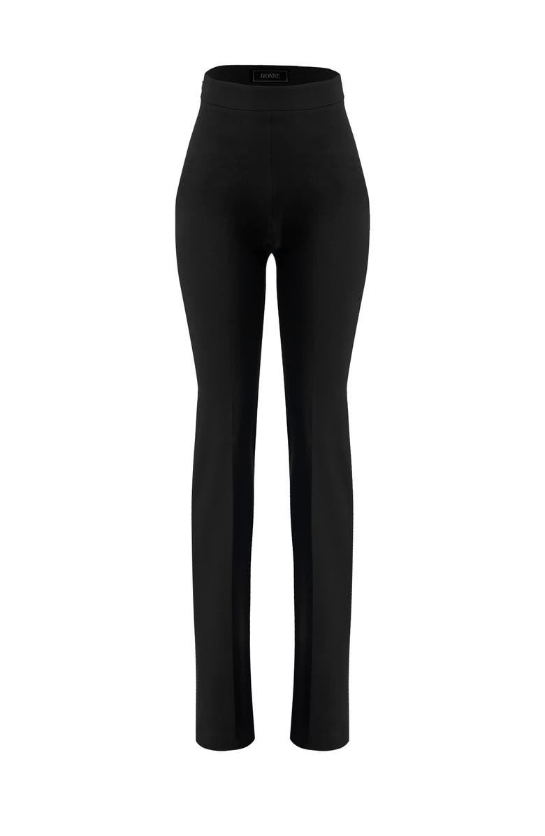 IVONNE Straight Plain Trousers, Alternate, color, Black