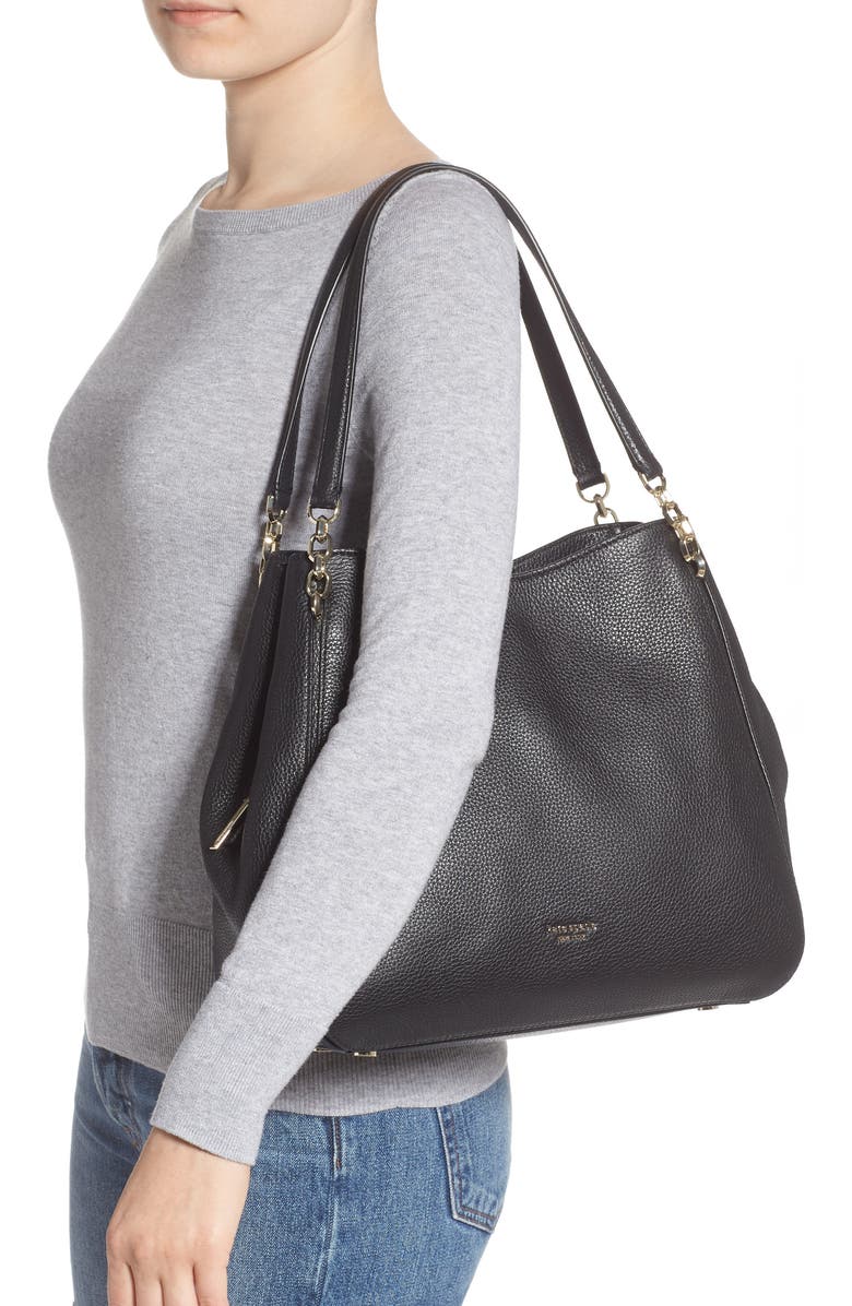 Kate Spade New York large hailey leather shoulder bag, Alternate, color,