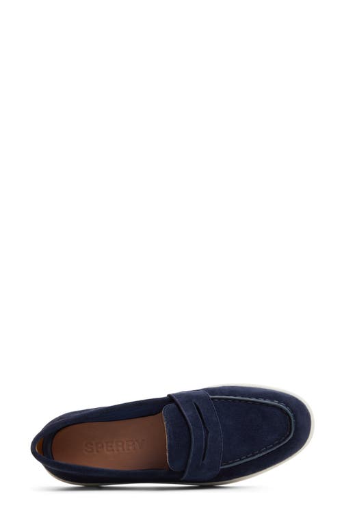 Sperry Top-sider® Sperry Wedge Penny Loafer In Navy Leather Suede