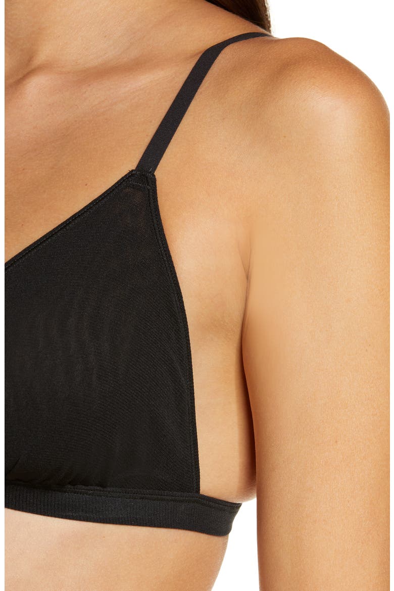 Summer Mesh Triangle Bralette, Alternate, color, ONYX