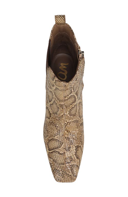 Sam Edelman Peony Bootie In Light Sand Snake Print