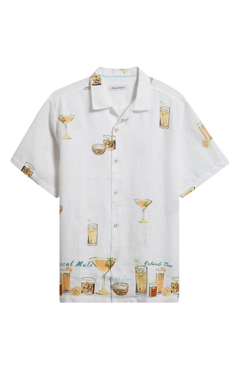 Tommy Bahama Mixers Short Sleeve Linen Button-Up Shirt, Alternate, color, Continental