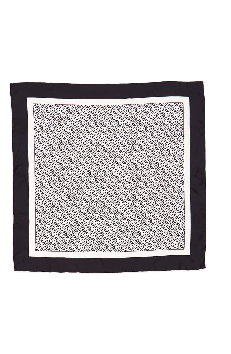 Burberry Monogrammed Square Silk Scarf, Main, color,