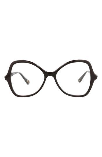 Chloé 52mm Core Oversize Optical Frames In Brown Brown