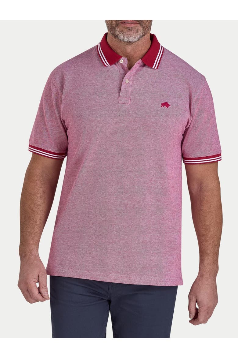 Tipped Pique Polo Shirt, Alternate, color, Berry