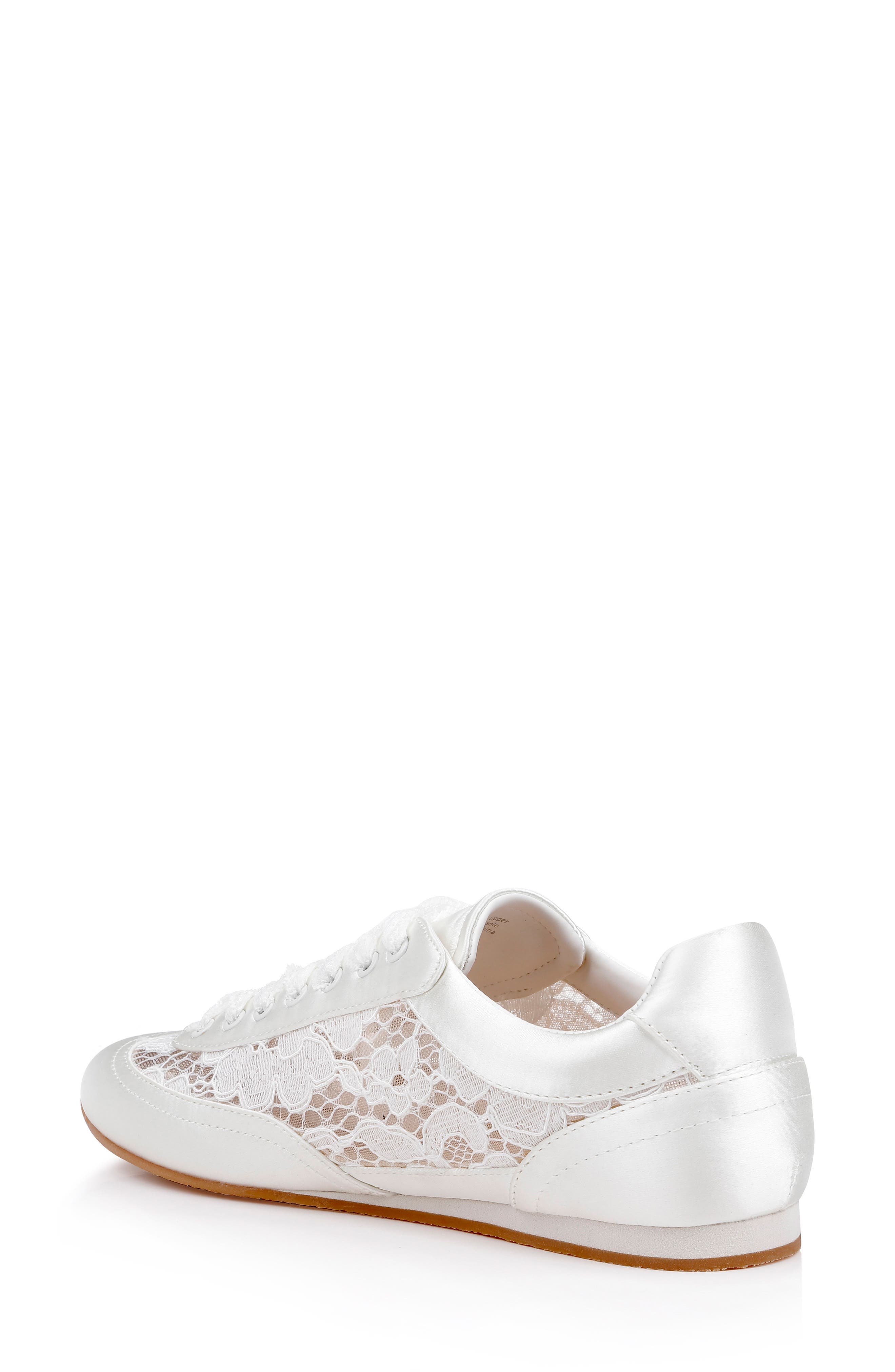 Jewel Badgley Mischka Inez Sneaker, Alternate, color, Ivory Lace