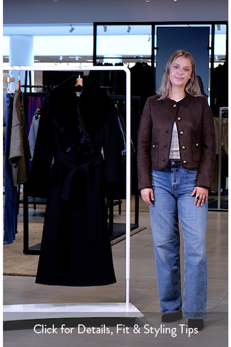 Faux Fur Trim Belted Coat video