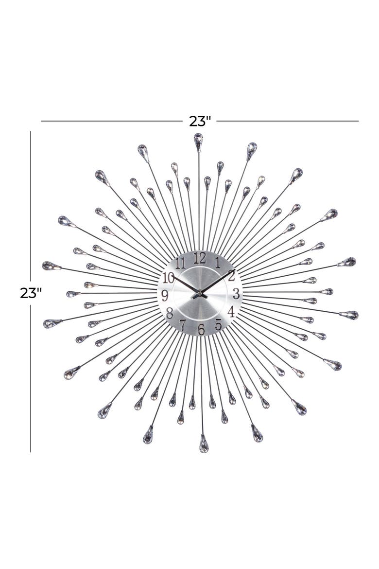 Sunray Wall Clock, Alternate, color, SILVER
