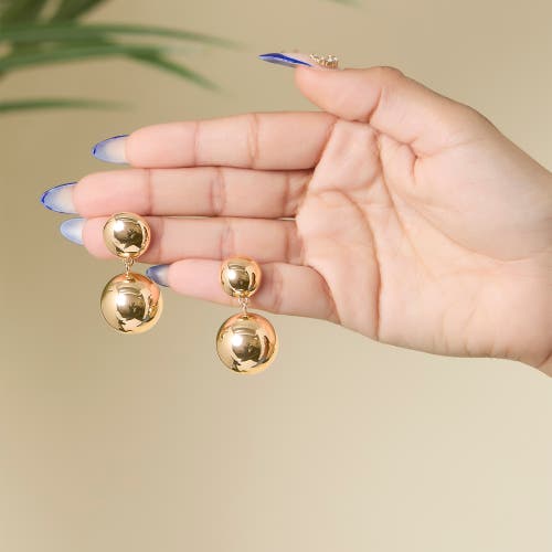 Jessica Simpson Double Ball Drop Earrings In Gold