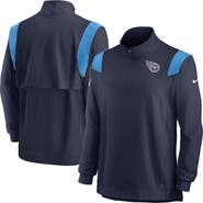 Nike Men's Nike Navy Tennessee Titans Sideline Coach Chevron Lockup Quarter-Zip Long Sleeve Top
