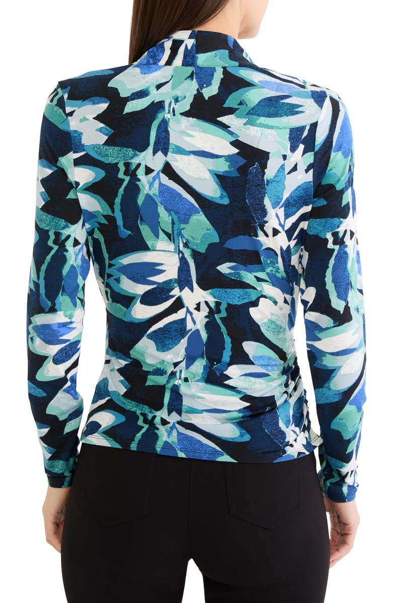 NIC+ZOE Giverny Knit Faux Wrap Top, Alternate, color, Green Multi