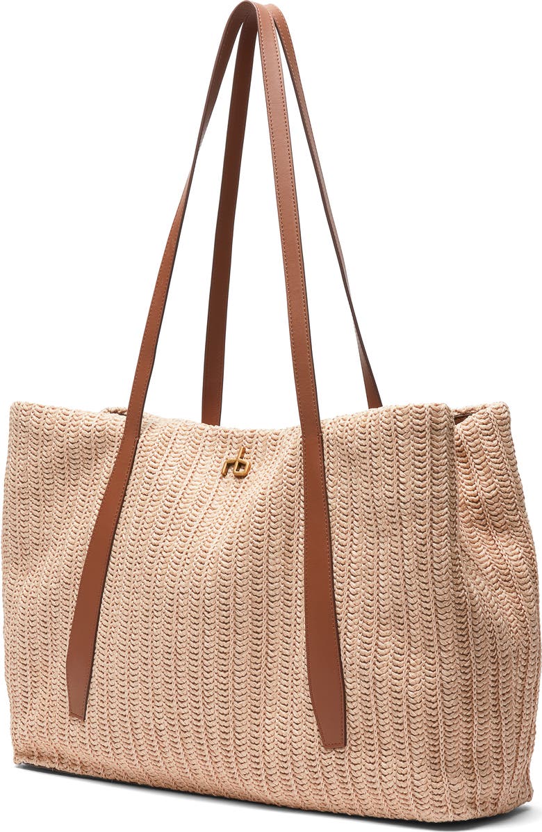 rag & bone Chelsea Straw Tote, Alternate, color, Natural