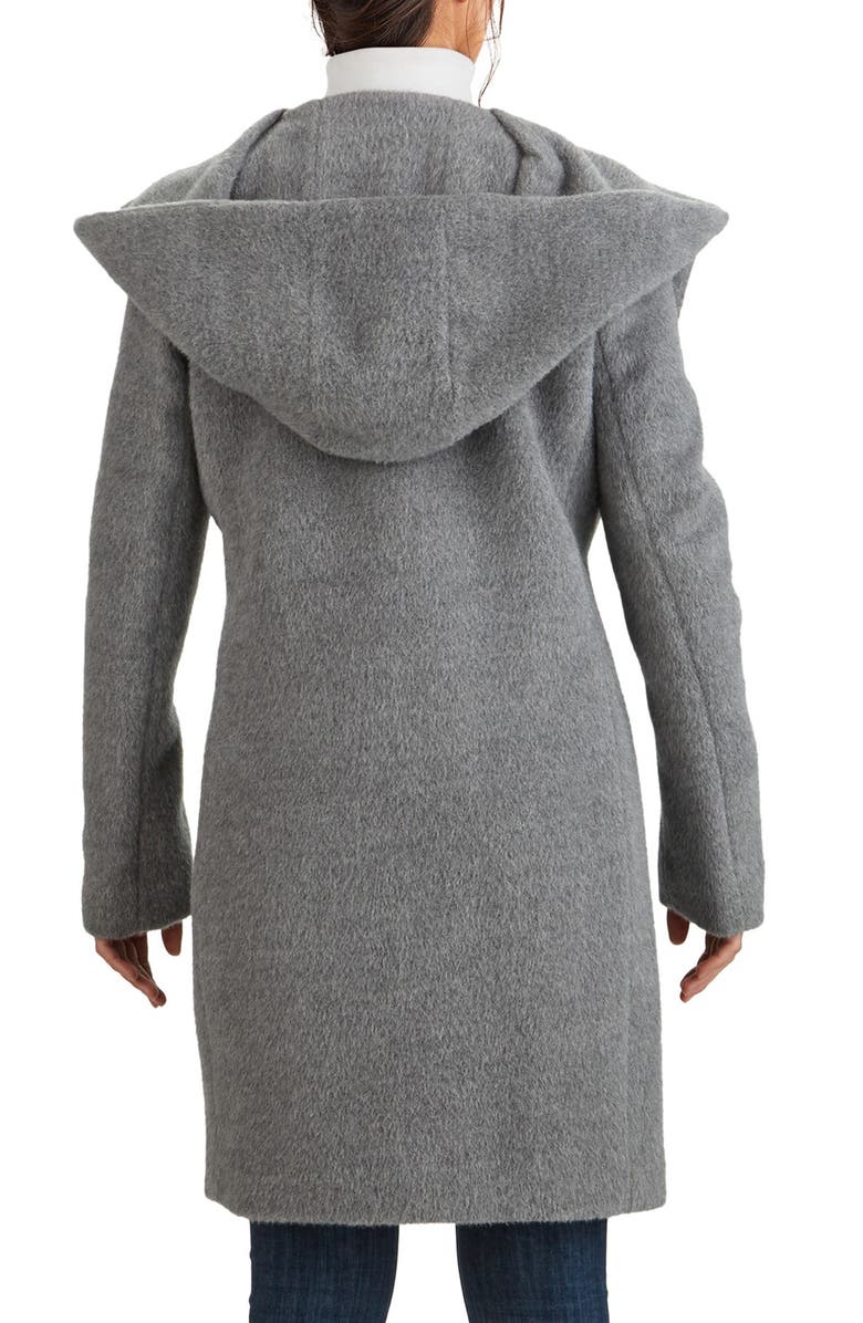 Cole Haan Wool Blend Hooded Coat, Alternate, color, 