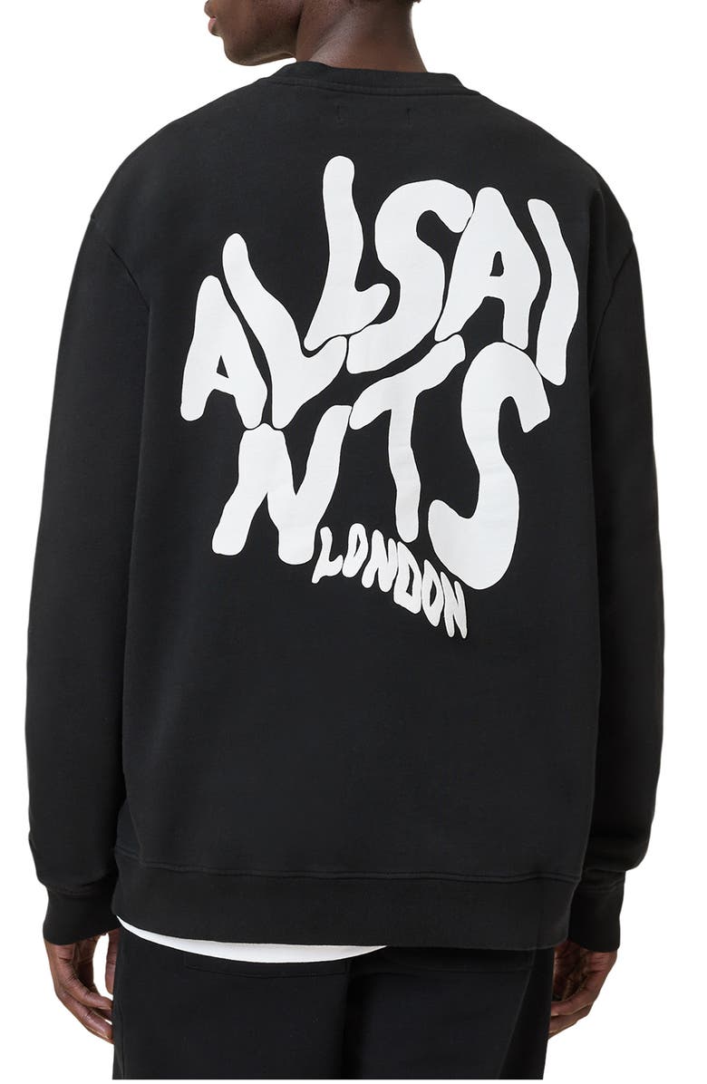 AllSaints Orlando Logo Graphic Sweatshirt, Alternate, color, Jet Black