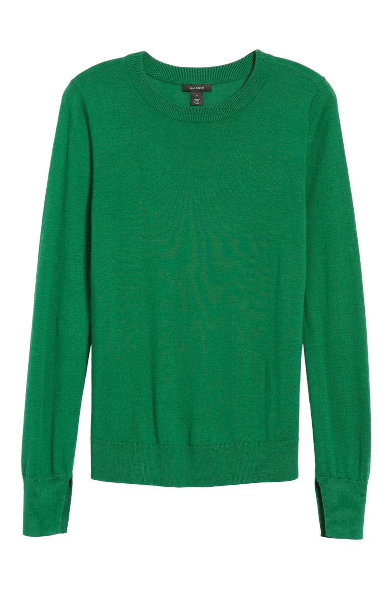 Slit Sleeve Sweater, Alternate, color, GREEN VERDANT