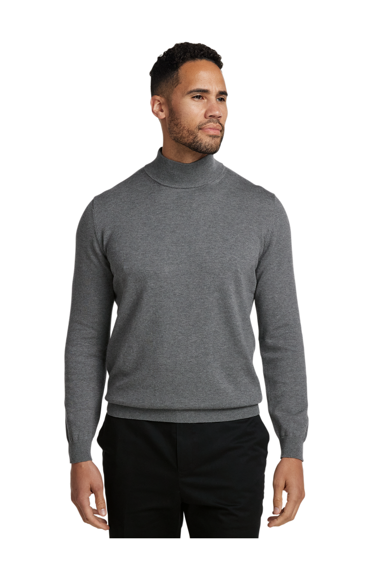 Supima Cotton Mock Neck Sweater, Alternate, color, Medium Grey