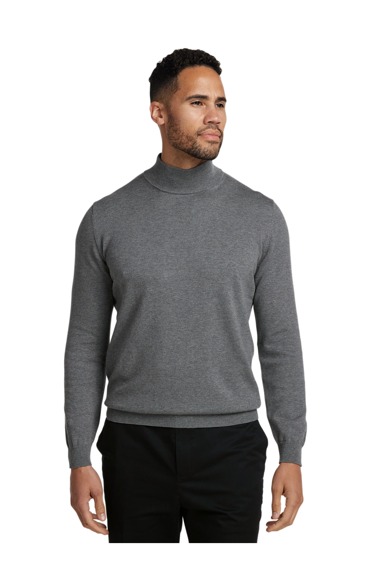Paul Fredrick Supima Cotton Mock Neck Sweater, Alternate, color, Medium Grey