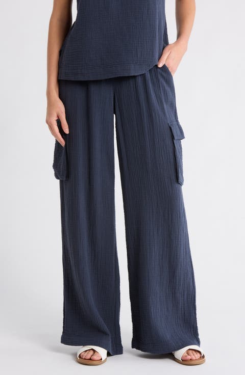 Cotton Gauze Cargo Pants