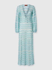 Missoni Long-sleeved Cover-up Dress In Shaded Lamé Viscose