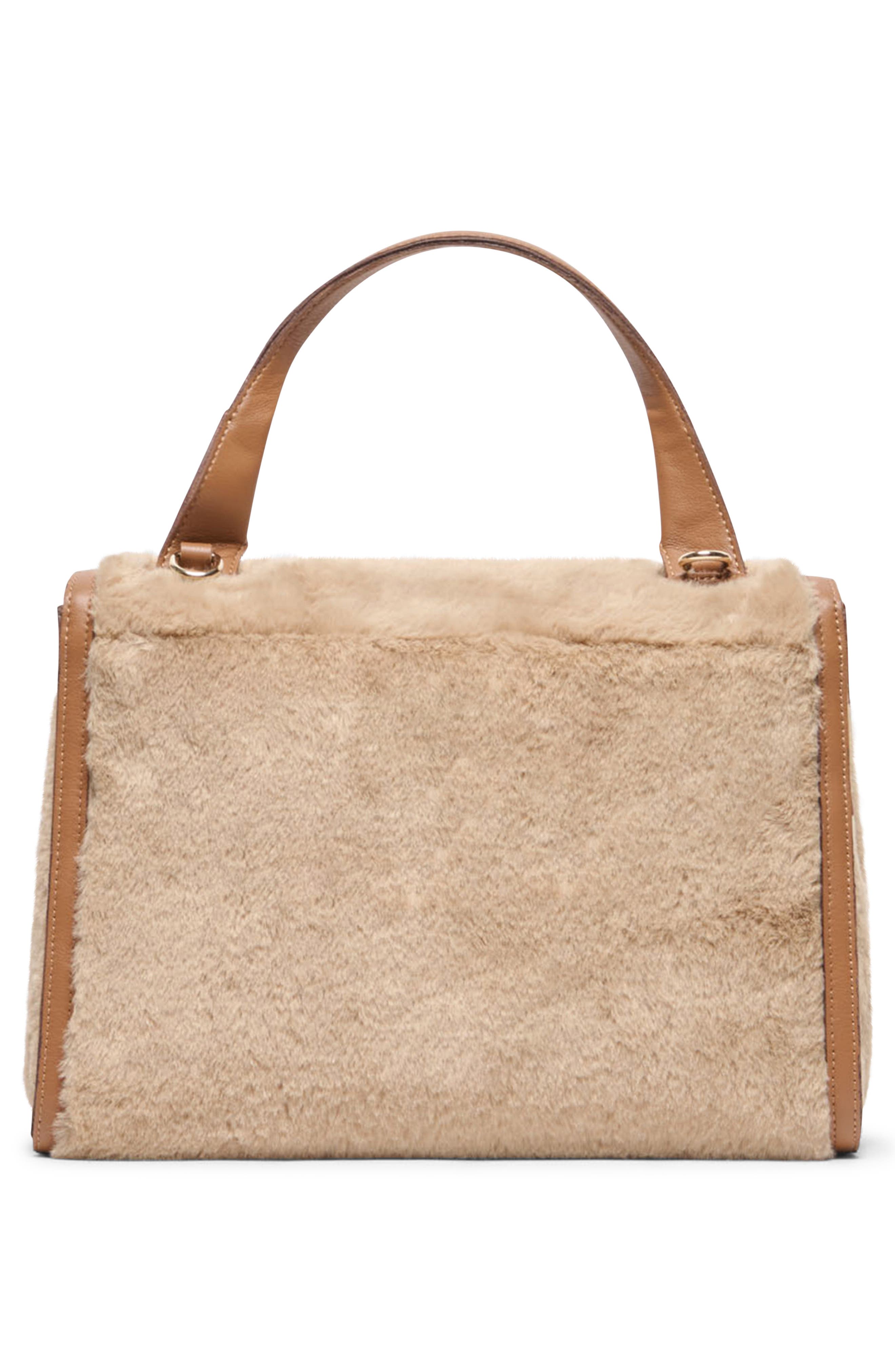 Borgo Faux Fur Satchel, Alternate, color, BROWN