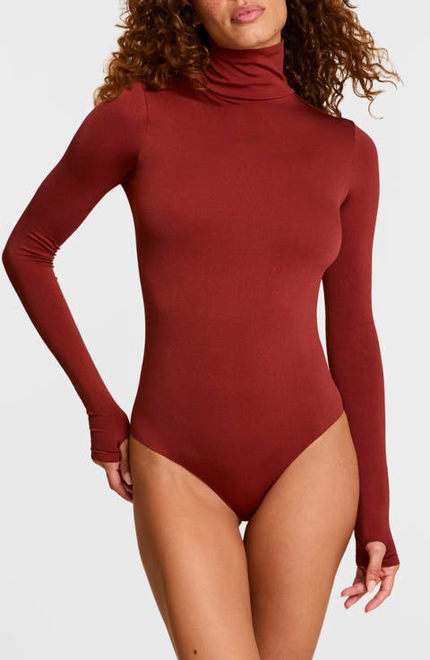 Prima Ballet Turtleneck Long Sleeve Thong Bodysuit