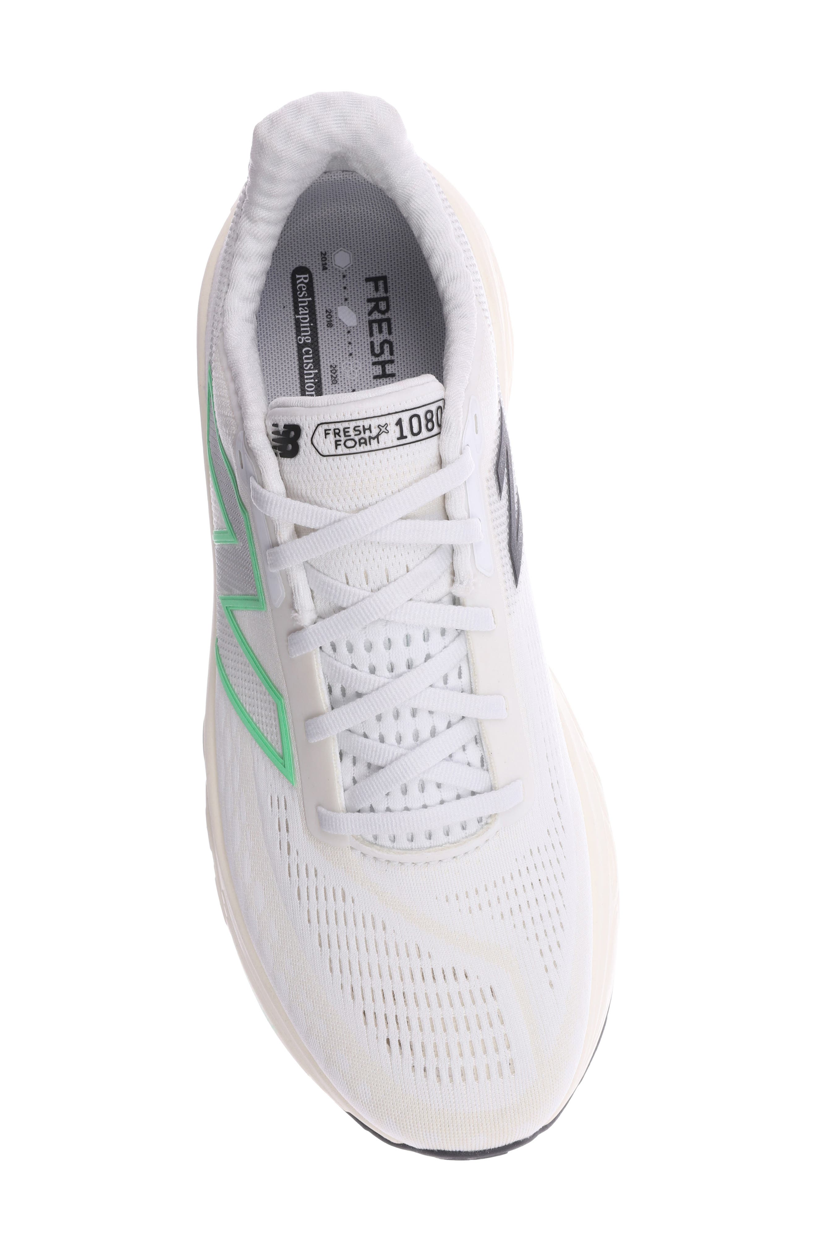 New Balance Fresh Foam X 1080v14 Running Shoe, Alternate, color, Nb 103 White/ Lime Leaf