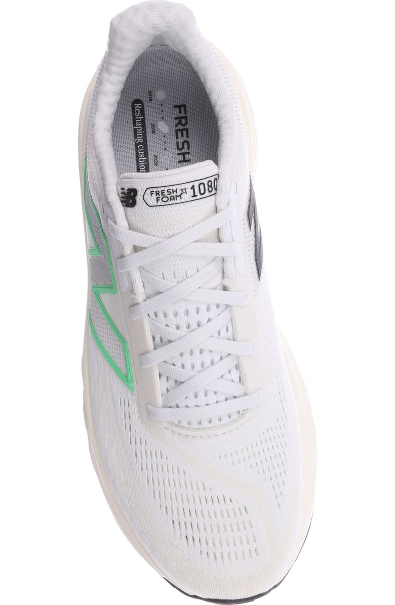New Balance Fresh Foam X 1080v14 Running Shoe, Alternate, color, Nb 103 White/ Lime Leaf