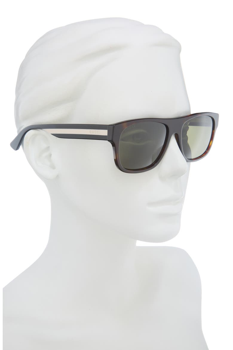 GG0341S 56mm Square Sunglasses, Alternate, color, HAVANA MULTICOLOR GREEN