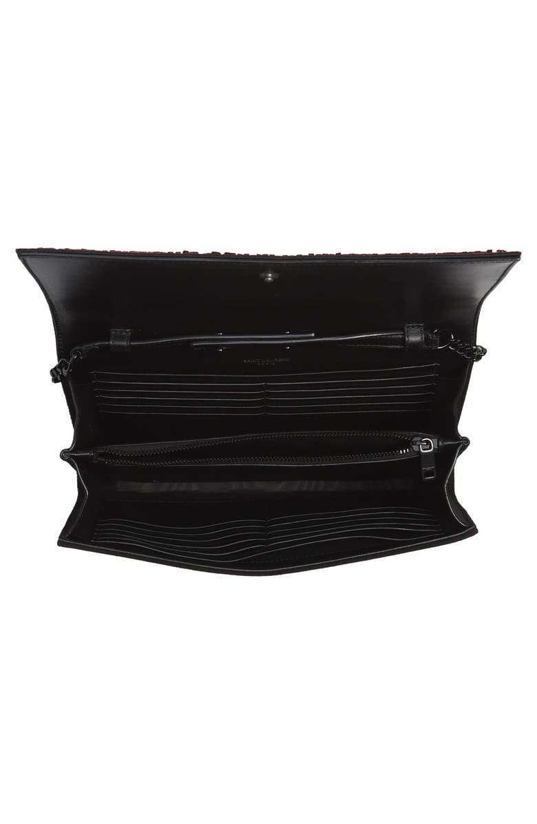 Saint Laurent Kate Embellished Wallet on a Chain, Alternate, color,