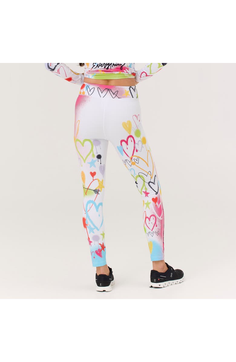 Krimson Klover Graffiti Girls Legging, Main, color, Black Graffiti