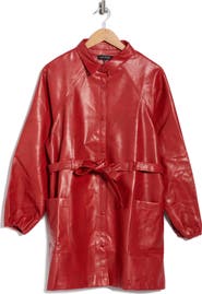 JACQUIE THE LABEL Bonrieux Faux Leather Shirtdress