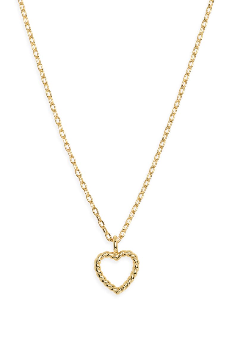Rope Heart Pendant Necklace, Alternate, color, GOLD