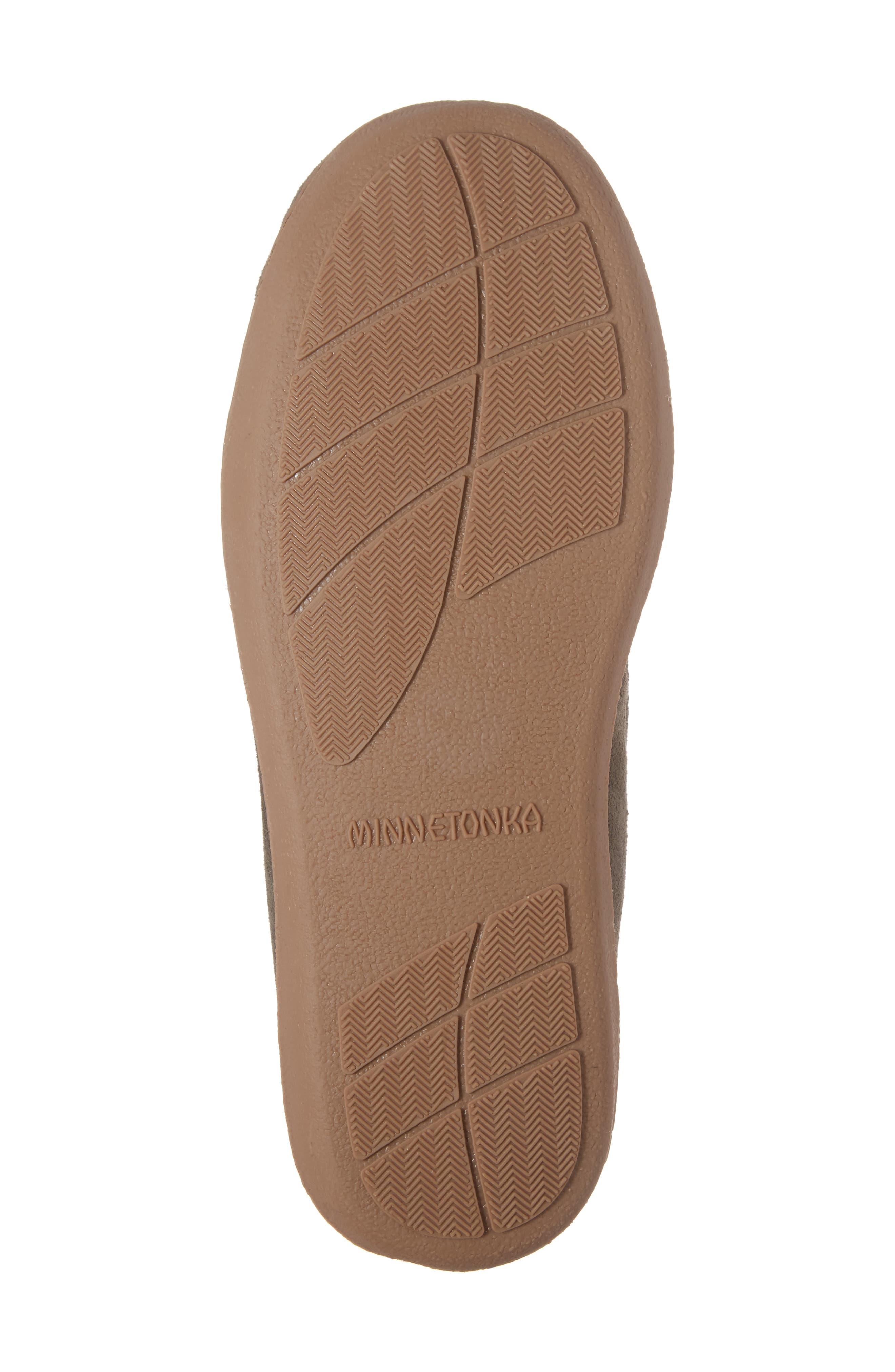 Minnetonka Genuine Shearling Hard Sole Indoor/Outdoor Slipper, Alternate, color, Grey