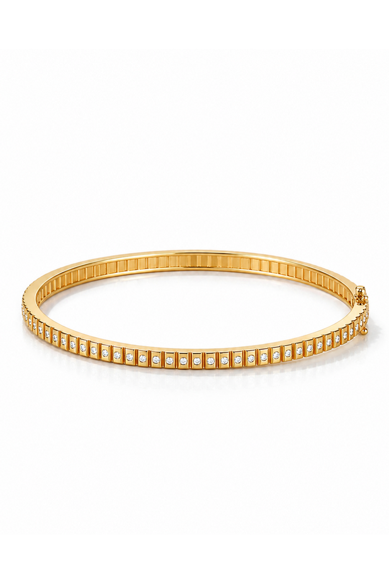 Elara Diamond Bangle, Main, color, Yellow Gold