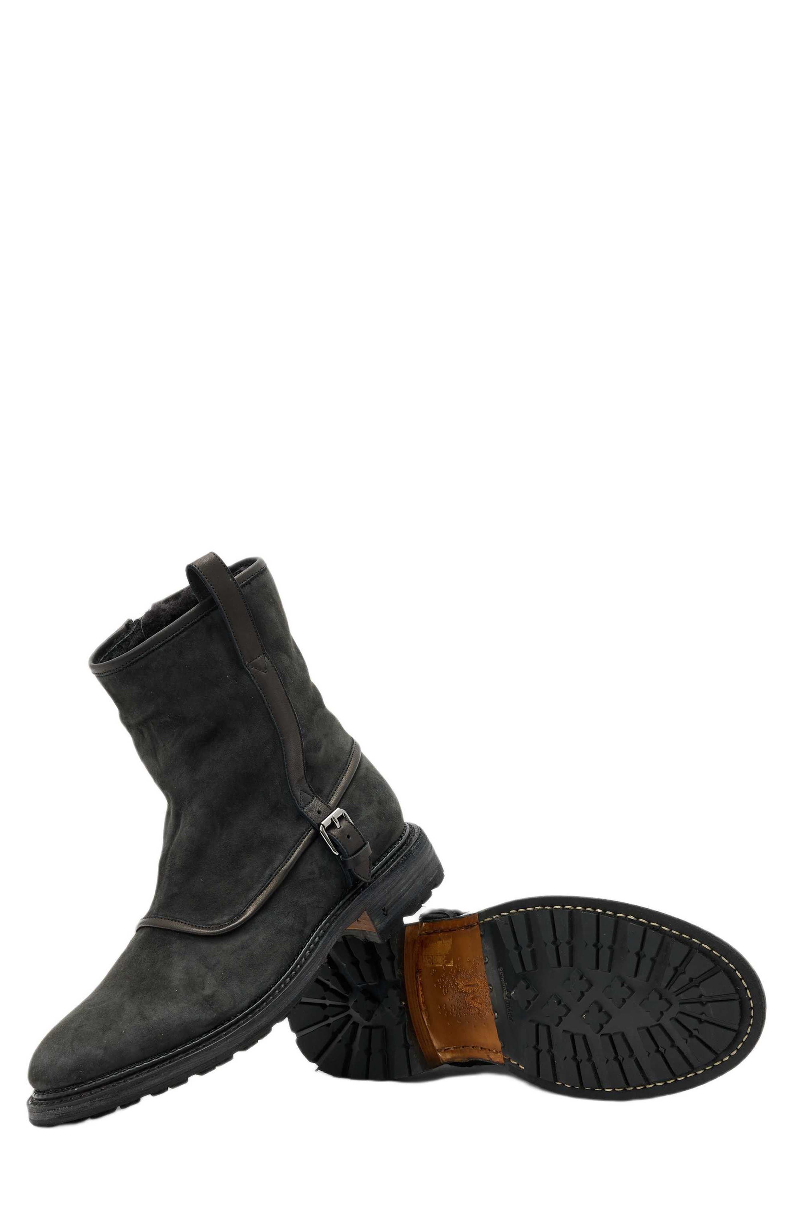 John Varvatos Heritage Genuine Shearling Lined Boot, Alternate, color, Charcoal