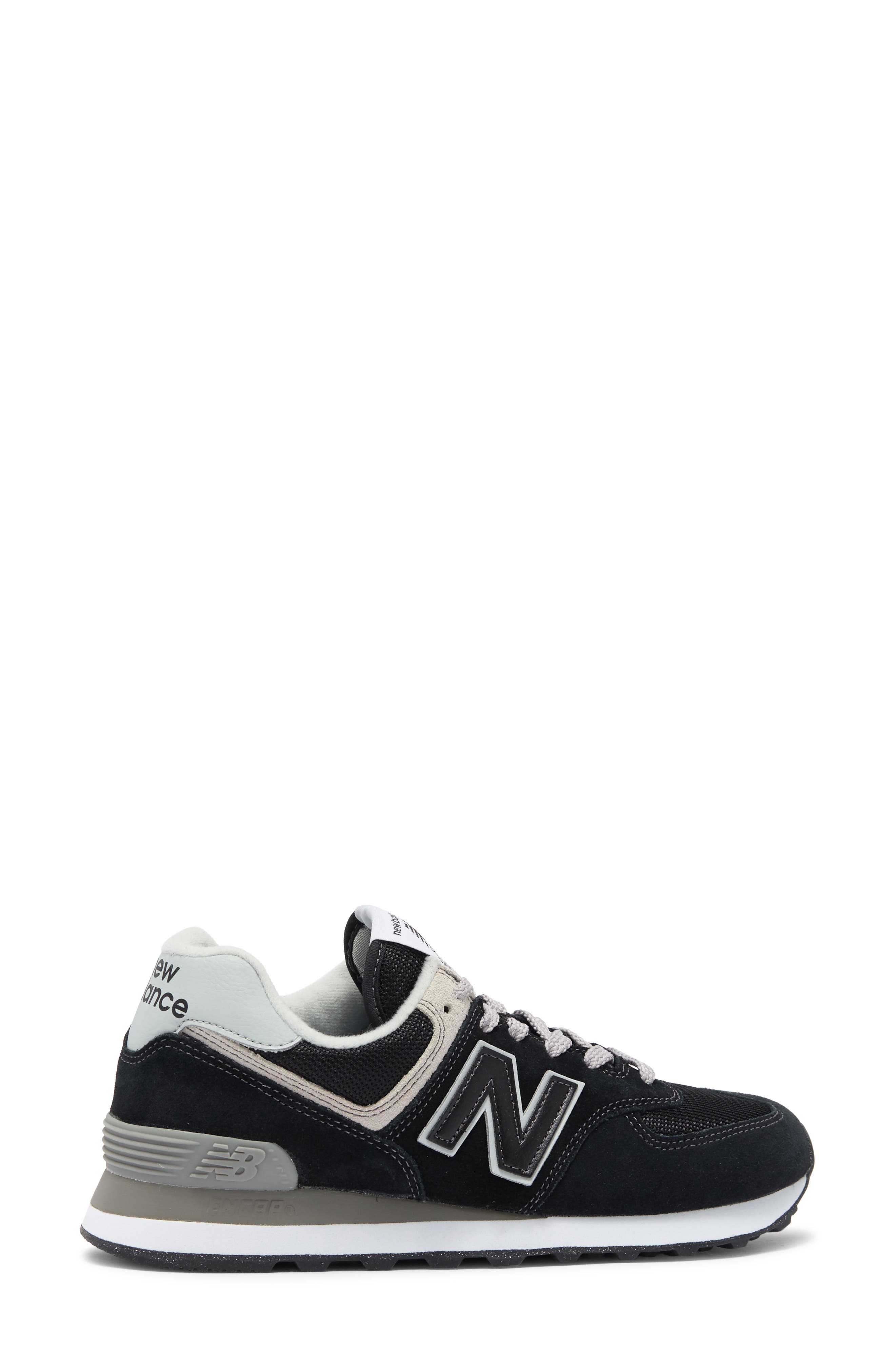 New Balance 574 Sneaker, Alternate, color, Black/ White