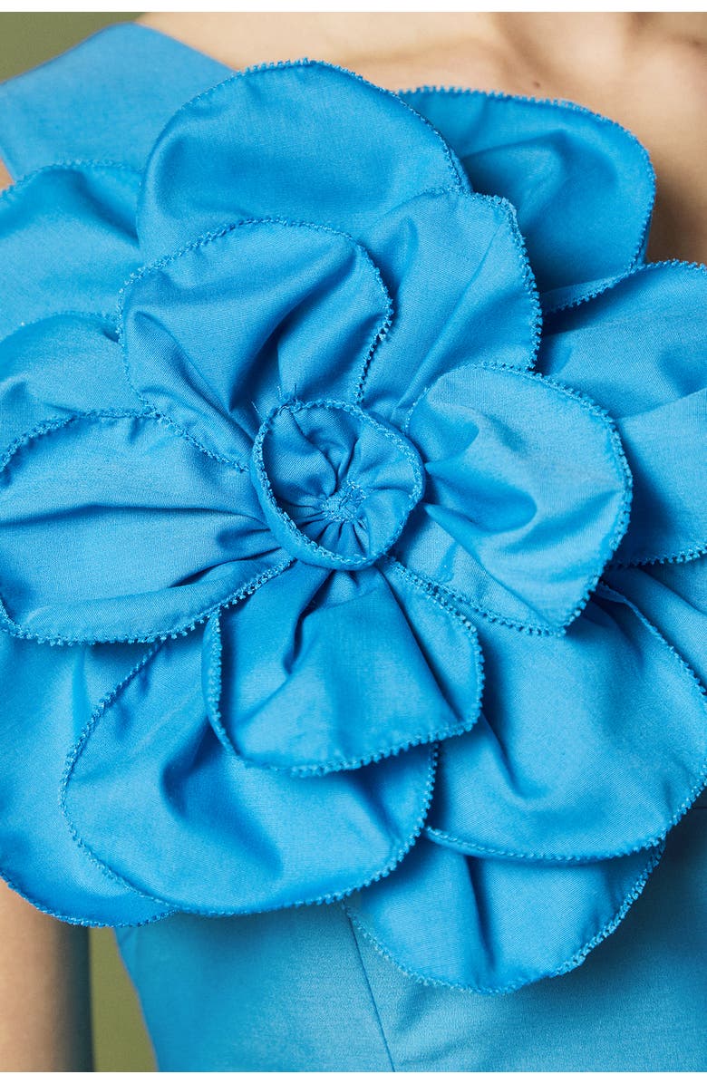 Coast One Shoulder Corsage Midi Dress, Alternate, color, Blue