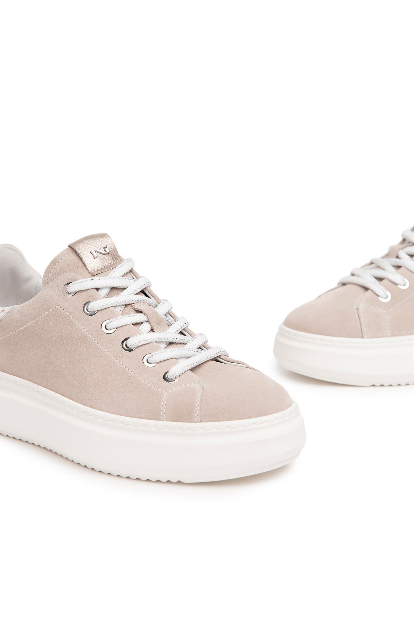 NeroGiardini Suede Retro Sneaker, Alternate, color, Beige