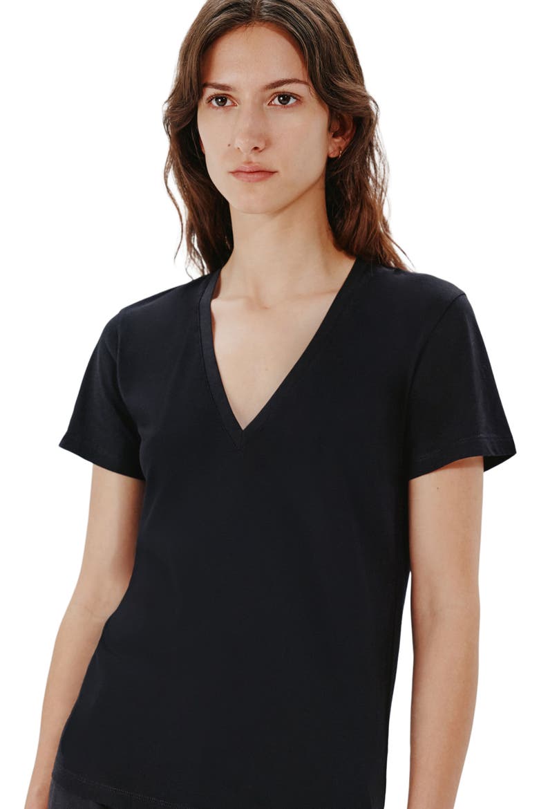 V-NECK TEE, Alternate, color, BLACK