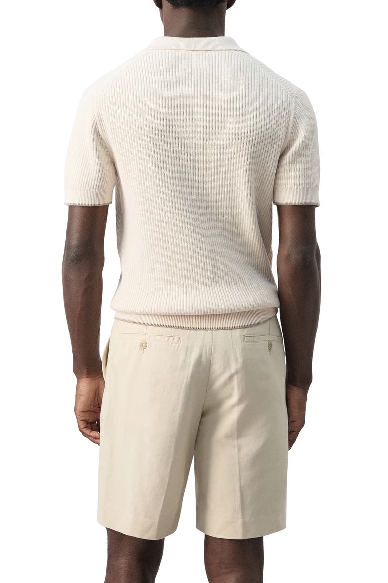Tipped Cotton Blend Polo, Alternate, color, SAND