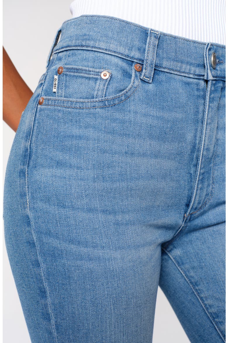 Bridget Instasculpt Raw Hem High Waist Ankle Bootcut Jeans, Alternate, color, EAST PORT