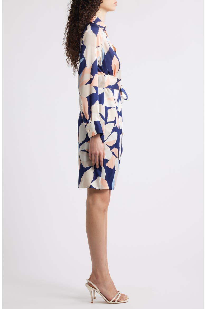 Print Tie Waist Dress, Alternate, color, NAVY MULTI